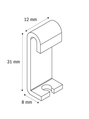 STAS evoluon haak + perlon koord glijder 250 cm + zipper met stevige constructie voor betrouwbare bevestiging.