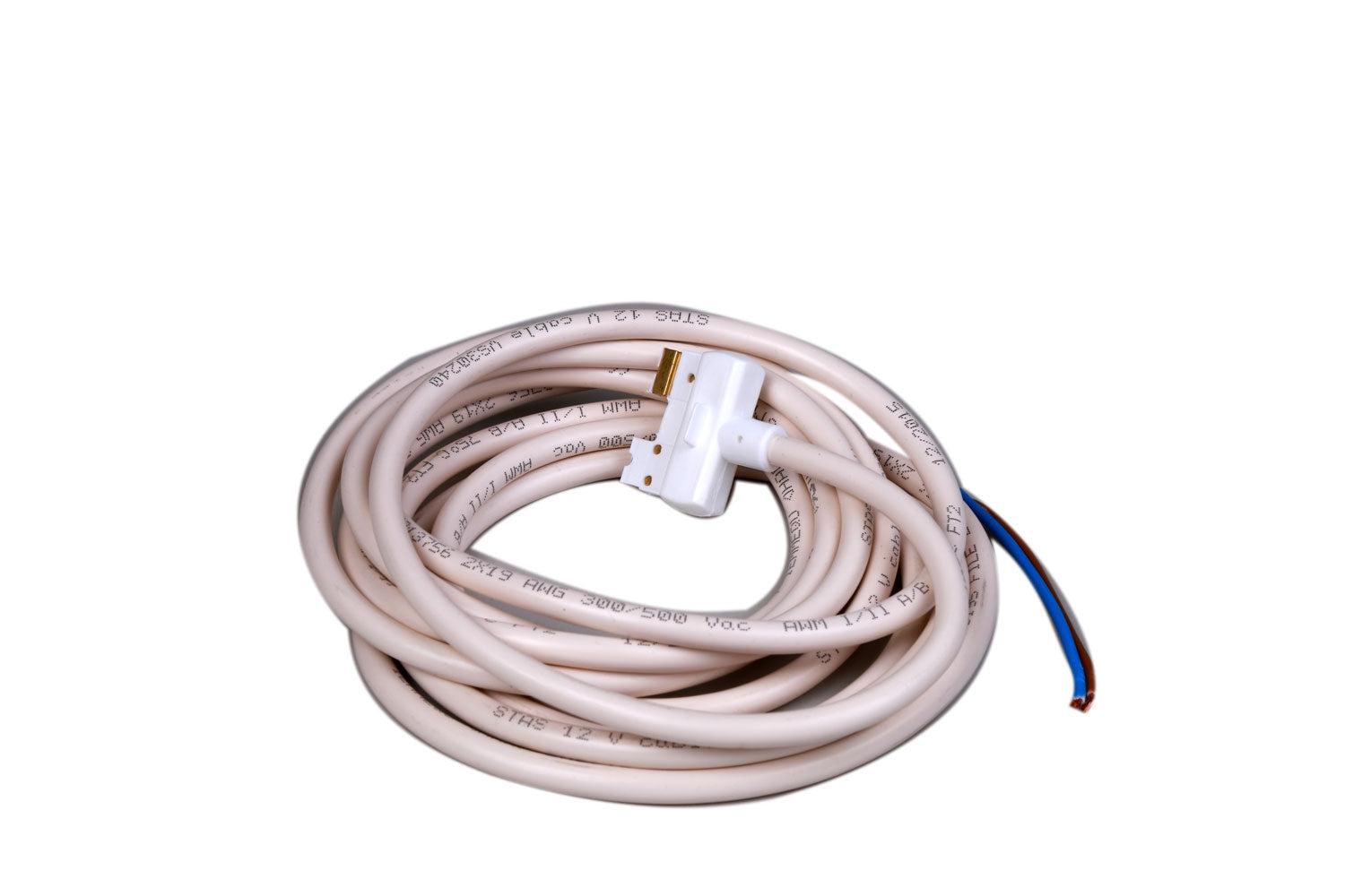 STAS kabel 300 cm wit met aangegoten stekker, ideaal voor gebruik met STAS multirail adapter.