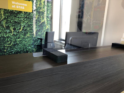 STAS houten voetjes voor plexiglas scherm (set van 2 stuks) ideaal voor bevestiging van plexiglas schermen.