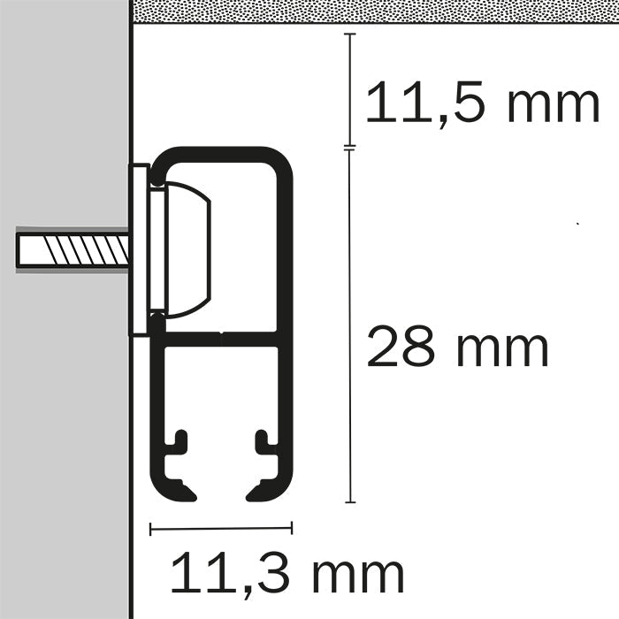 STAS cliprail pro + installatie kit: aanbevolen voor zware schilderij ophangsystemen, elegant en stevig.