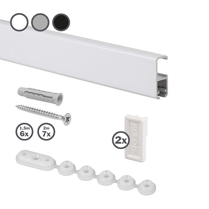 STAS cliprail pro + installatie kit: design en functionaliteit komen samen voor een stijlvol ophangsysteem.