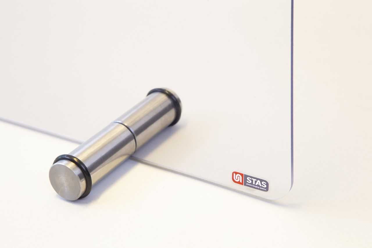 STAS RVS voetjes voor plexiglas scherm (set van 2 stuks) zorgen voor stabiliteit en stevigheid.