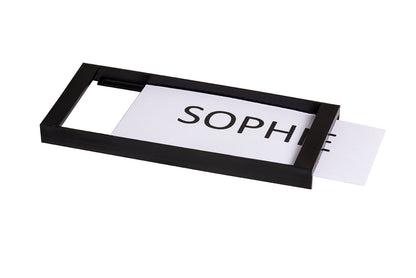 STAS name tag voor de papergrip, gemaakt van duurzaam kunststof in zwart.