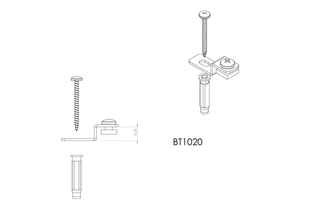 STAS gancio stretto per telaio tessile - disegno tecnico