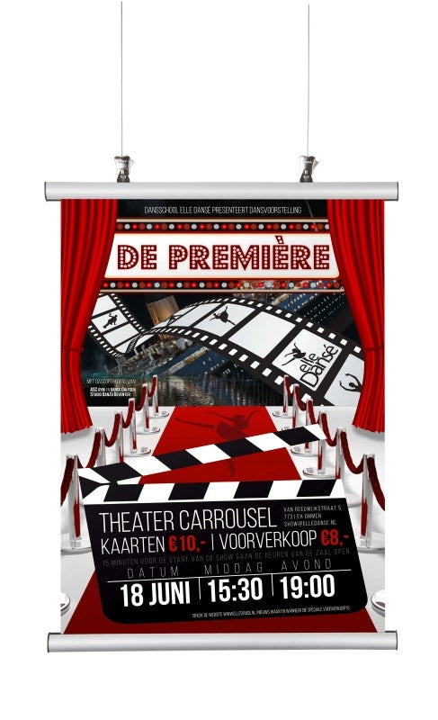 STAS poster snap, moderne aluminium posterstrip voor het stijlvol ophangen van posters en doek.