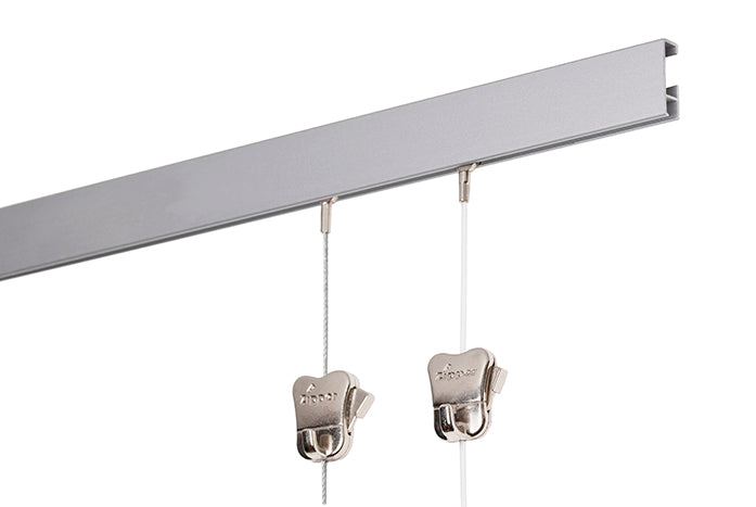 Complete set: STAS cliprail 150cm - incl. 2 perlon koorden van 150cm met STAS zipper