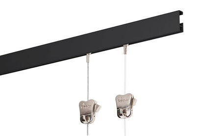 Complete set: STAS cliprail 150cm - incl. 2 perlon koorden van 150cm met STAS zipper