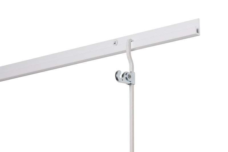 STAS j-rail max 200 cm, verkrijgbaar in wit en aluminium, voor een veelzijdige toepassing.