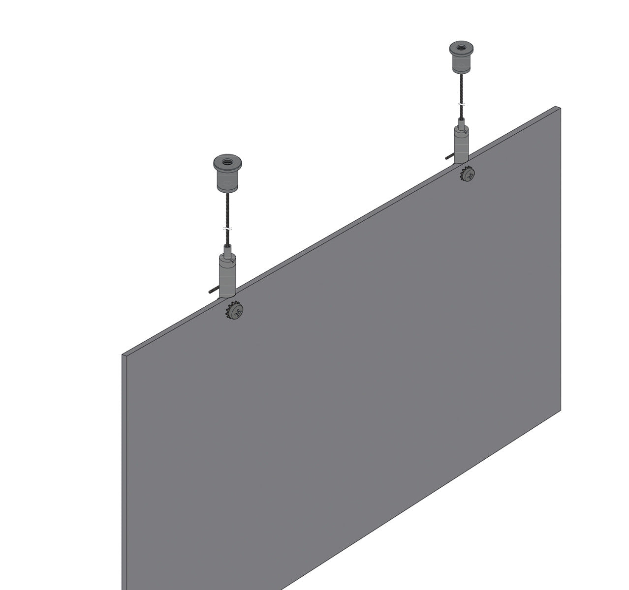 STAS ophangset met paneelhanger (10mm) en plafondbevestiging