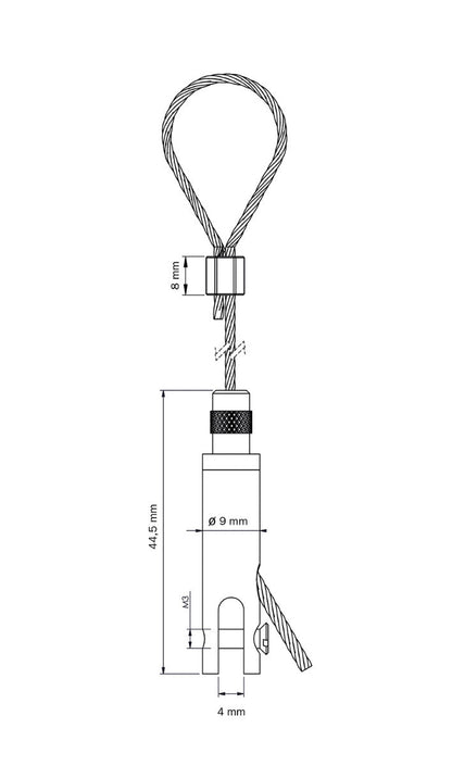 STAS ophangset met paneelhanger (klein M4) en lus