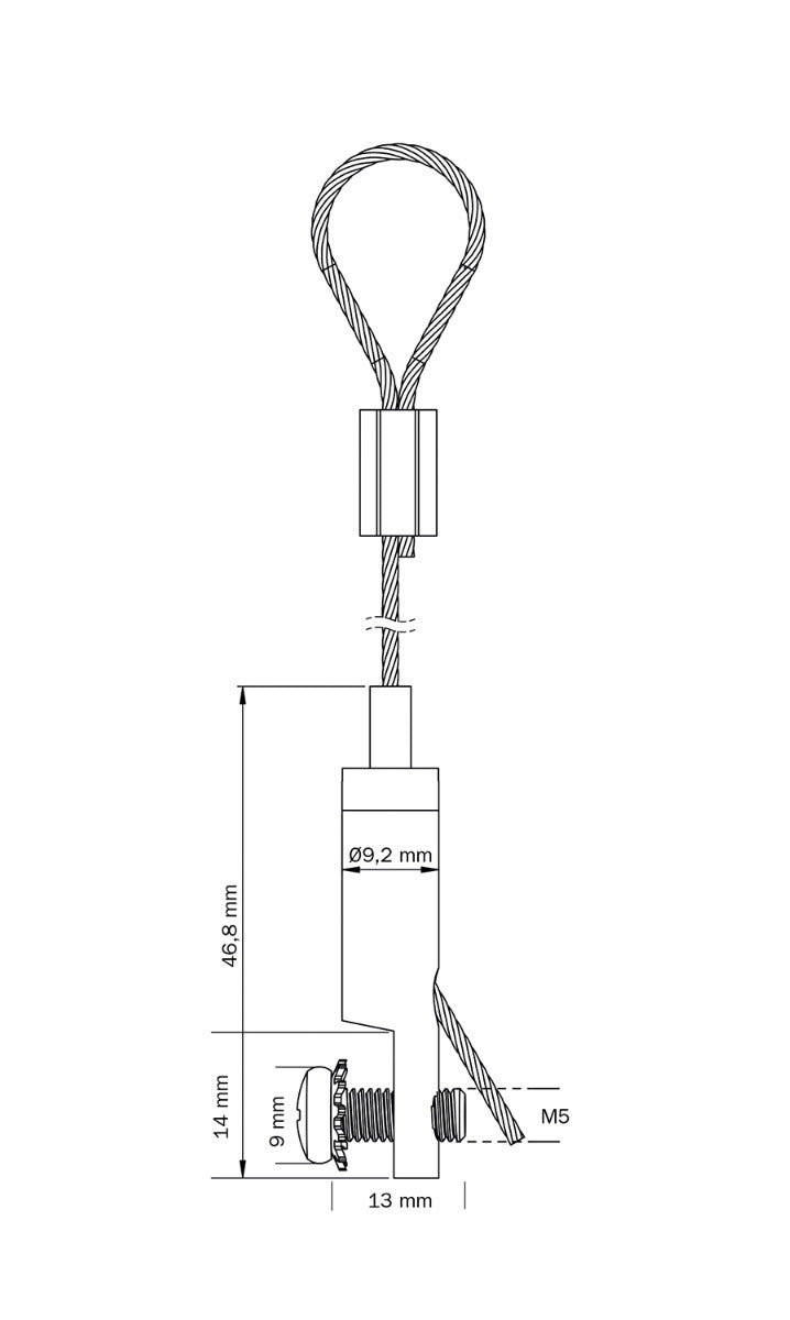 STAS ophangset met paneelhanger (groot) en lus