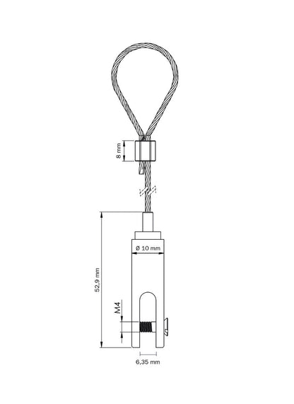 STAS ophangset met paneelhanger (6mm) en lus